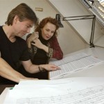 Reading the score of Adriana Mater with Esa-Pekka Salonen in 2005.